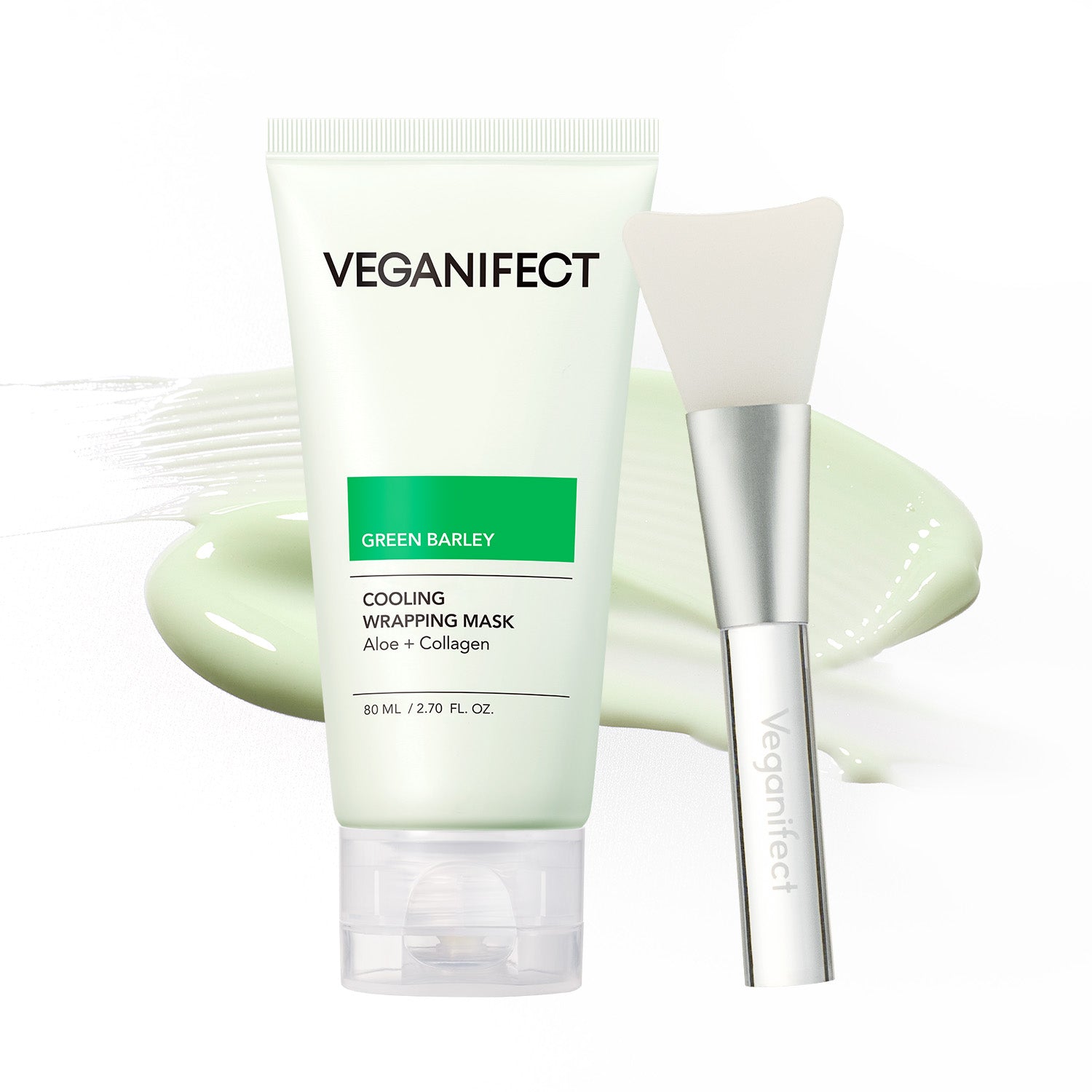 VEGANIFECT（ヴィーガンイフェクト公式） 青麦アロエラッピングマスク80ml（＋スパチュラ付き）