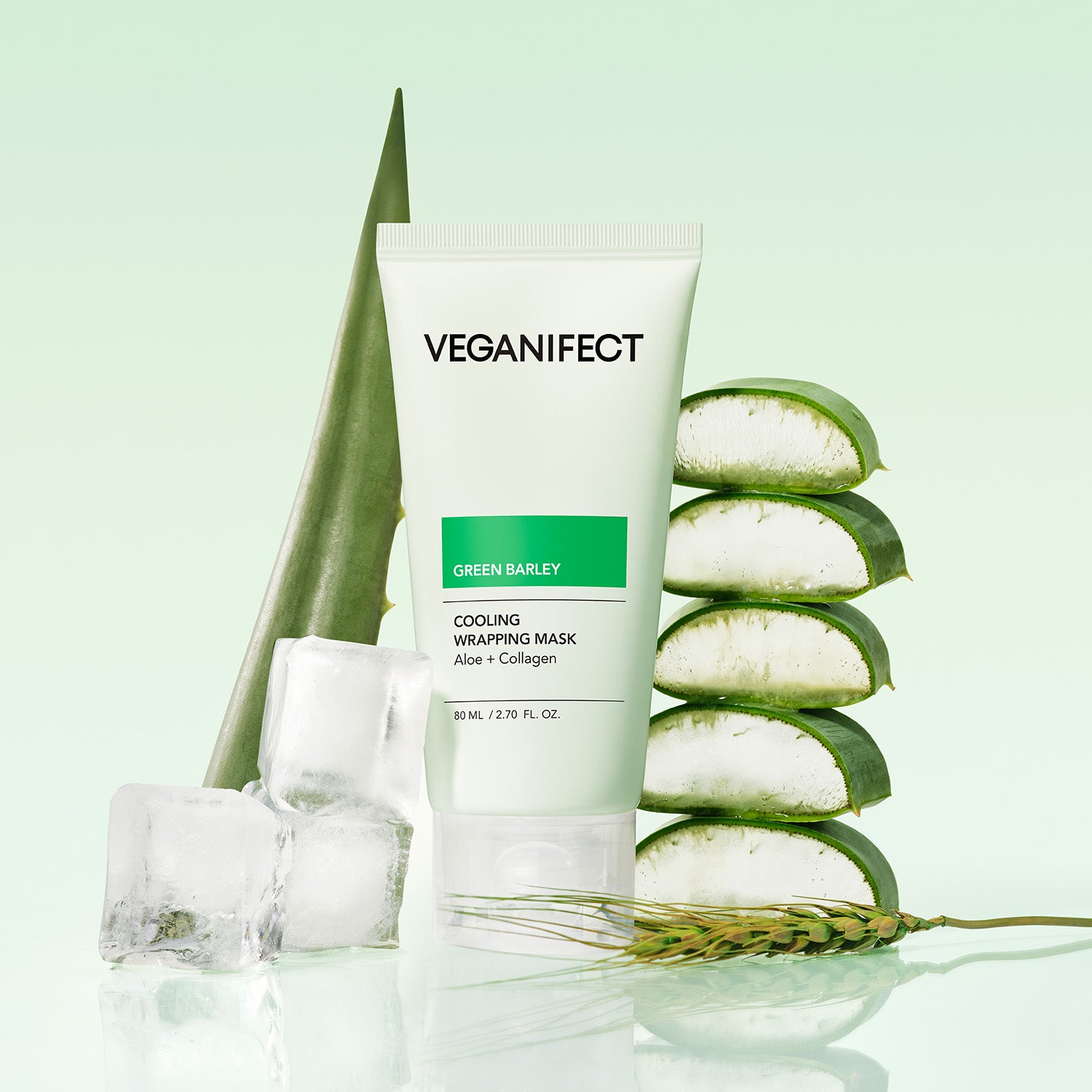 VEGANIFECT（ヴィーガンイフェクト公式） 青麦アロエラッピングマスク80ml（＋スパチュラ付き）