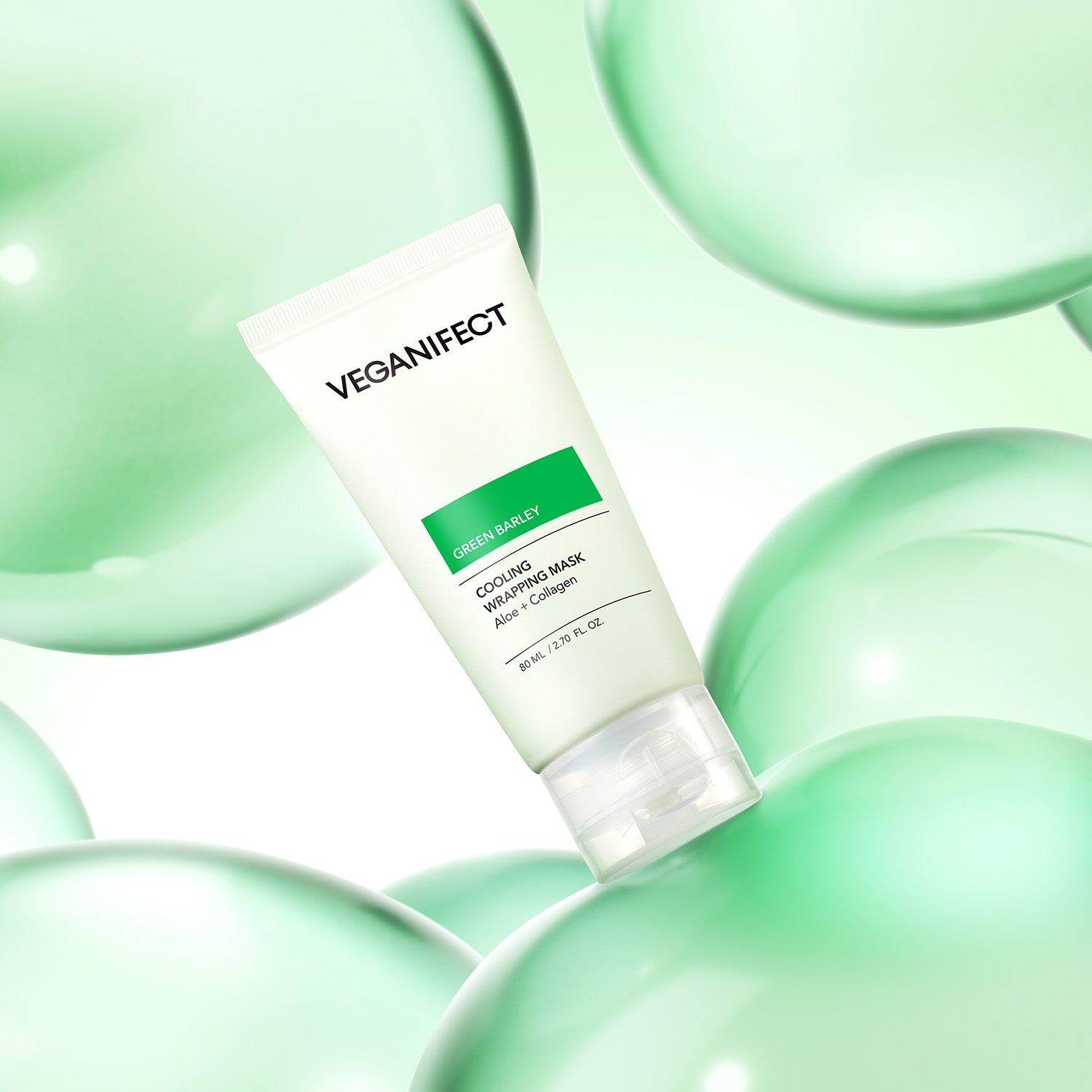VEGANIFECT（ヴィーガンイフェクト公式） 青麦アロエラッピングマスク80ml（＋スパチュラ付き）