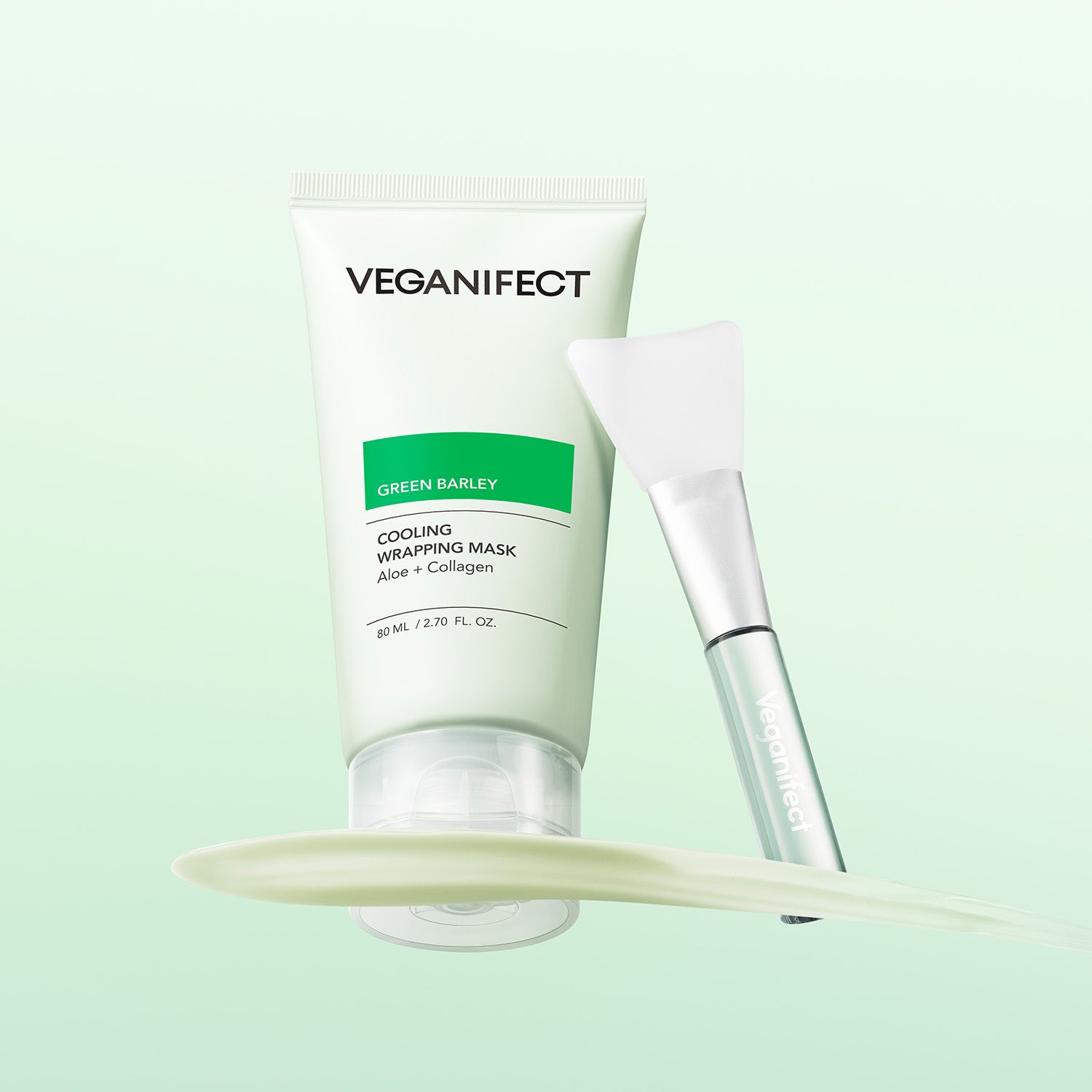 VEGANIFECT（ヴィーガンイフェクト公式） 青麦アロエラッピングマスク80ml（＋スパチュラ付き）