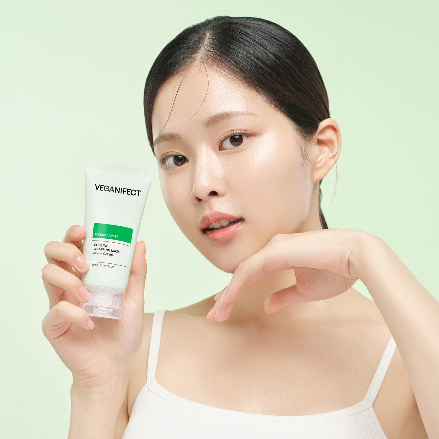 VEGANIFECT（ヴィーガンイフェクト公式） 青麦アロエラッピングマスク80ml（＋スパチュラ付き）